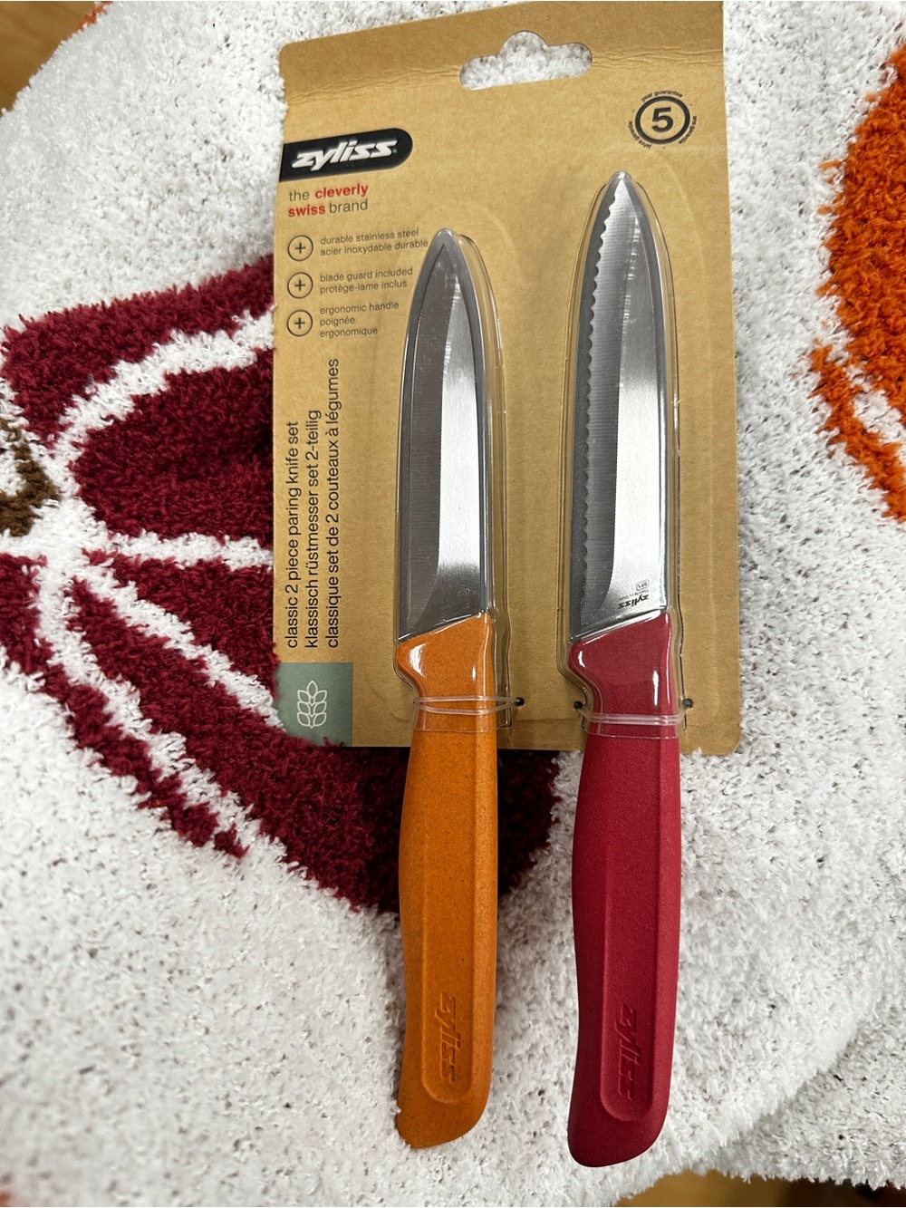 2-Piece Paring Knife Set - Orange & Red